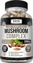 Kaya Naturals Premium Pilz Complex Potent - Pilz-Ergänzung - Pilz Complex Kapseln 1995mg pro Servieren - Aids Mental Clarity unterstützt Immunsystem, Wellness & Vitalität - 180 Count