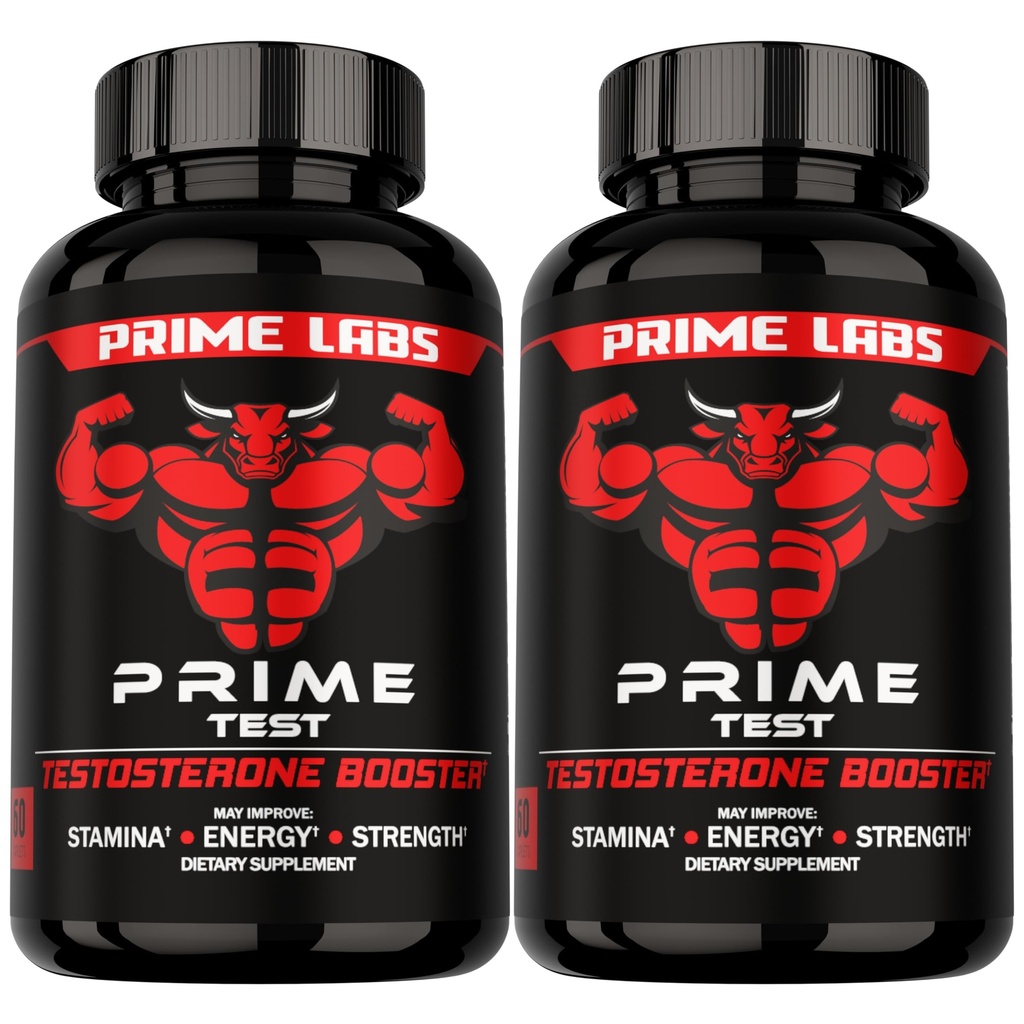 Prime Labs Testosteron Ergänzung für Männer (2-Pack) - Stamina, Endurance, Energie, & Stärke - Men's Testosteron Booster & Workout Supplement - 120 Caplets