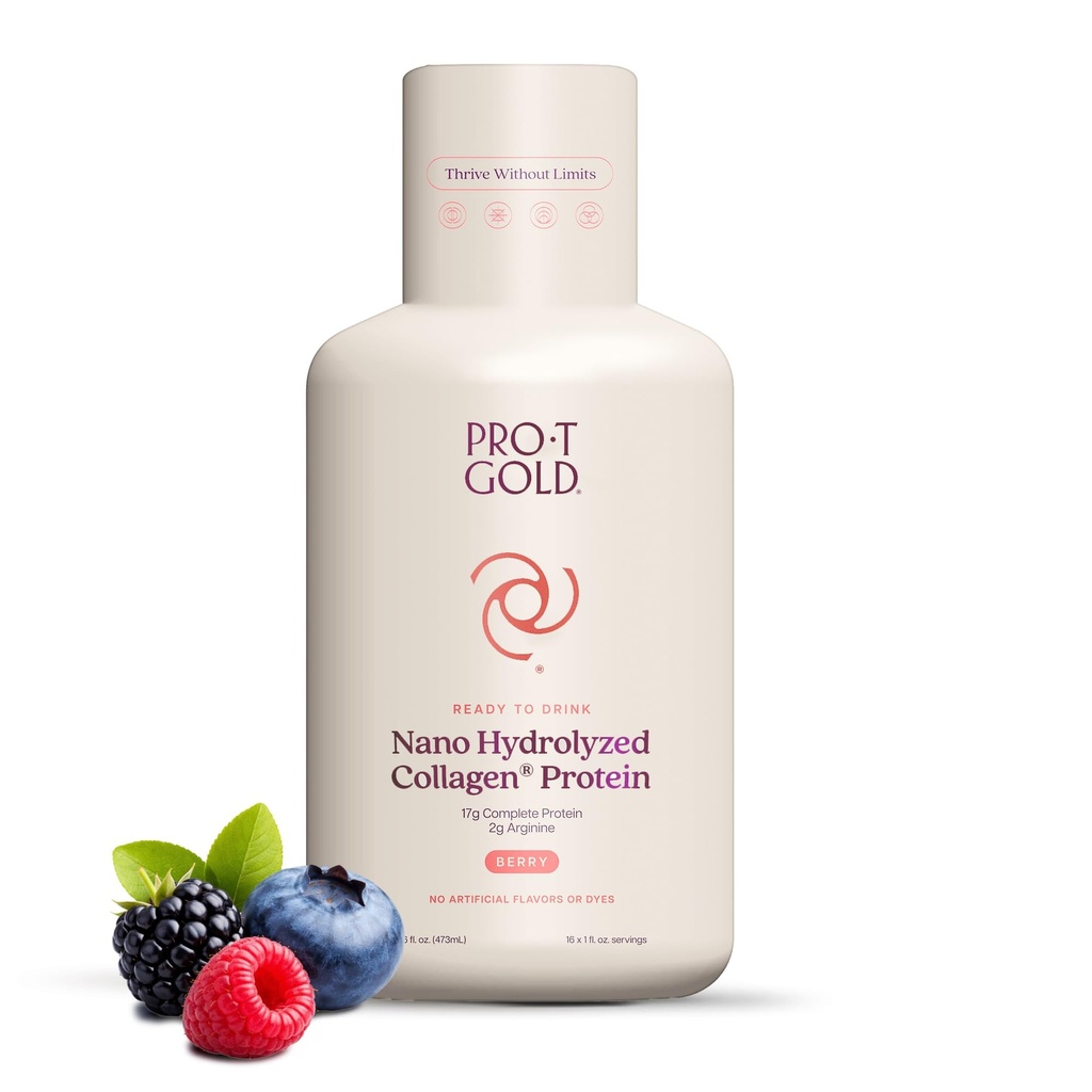 ProT GOLD Berry Sugar Free Liquid Protein Shot - 16oz Anti Aging. Bewiesen, um Immunität zu erhöhen. Formula Trusted by 4.000+ Medical Facilities for Complete Protein Nutrition and Proven 2X Faster Healing