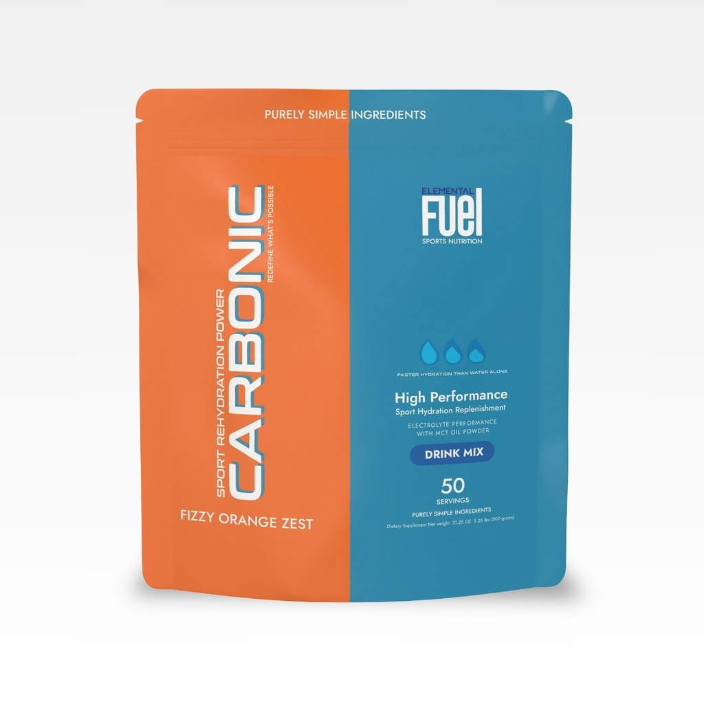 Carbonic Orange Zest Hydration & MCT Oil Powder Nutrition - First-Ever Advanced Electrolyte & MCT Formel, stärkt Hydration, nachhaltige Energie und Erholung - 50 Servietten