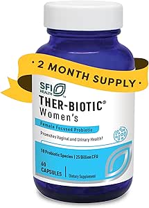 SFI Health Klaire Labs Ther-Biotic Women's - Vaginal Probiotics for Women - Unterstützt gesunde saure Vaginal pH Balance & Comfort - 25b CFU Lactobacillus & Bifidobacterium, Hypoallergen (60 Kapseln)