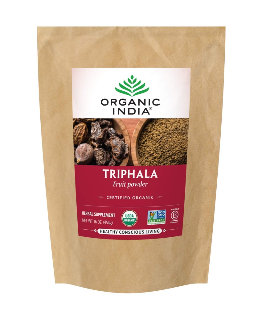 Bio Indien Triphala - Kräuterergänzung mit Amla, Bibhitaki, Haritaki, Verdauung & Colon Unterstützung, Immunsystem Unterstützung, Adaptogen, Vegan, USDA Certified Organic - 1 lb Bag