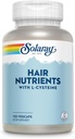 SOLARAY Haar Nährstoffe mit L-Cystein - Haar Vitamine mit Biotin für Haarwachstum Unterstützung - Haar Haut und Nägel Vitamine für Frauen und Männer - Lab Verified, 60-Day Garantie - 60 Servietten, 120 VegCaps