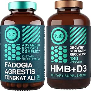 HMB Supplements with VIT D3 and Fadogia Agrestis Complex Muscle Power & Recovery Bundle