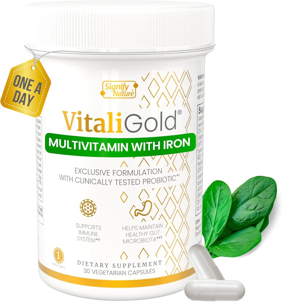 VitaliGold – Inmune unterstützen probiotische Ergänzung mit b Vitaminen komplex| Klinisch getestet Ingredient | Immunität Boost , Gut Health, Probiotika für die Verdauung Gesundheit, Verstopfungsrelief für Erwachsene
