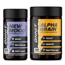 ONNIT Premium Alpha Brain Bundle - Nootropic Brain Supplement (90 Count) für Fokus, Konzentration & Speicher + Neue Mood Ergänzung für Stress Relief, Schlaf und Stimmung (60 Count)