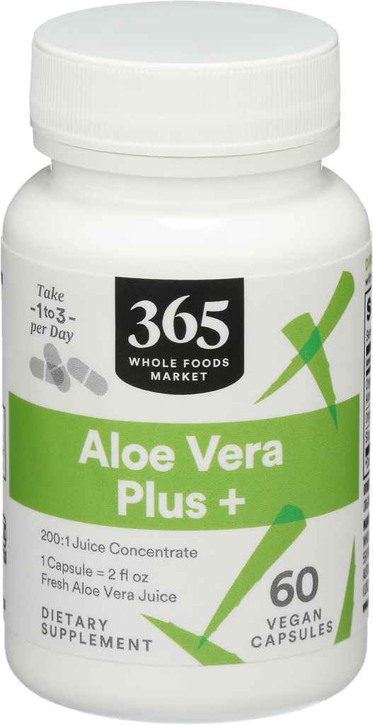 365 von Whole Foods Market, Aloe Vera Plus +, 60 Count