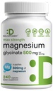 Max Strength Magnesium Glycinate 500mg pro Servierung, 240 Kapseln | 100% Chelat für einfache Absorption | Essential Mineral Supplement für Muskel-, Schlaf- und Herzgesundheit