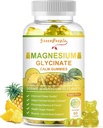 GREENPEOPLE Magnesium Glycinate Gummis mit Citrate 1000mg, Taurate & Matale - Zuckerfrei - Magnesium Kaliumergänzung mit Vitamin D, K2 für ruhige Stimmung & Zzz Unterstützung - 60 Ananasgummis