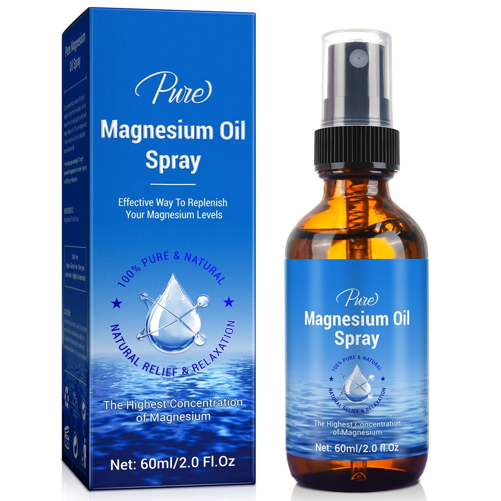 Magnesium Öl Spray-100% Bio Natural Magnesium Spray-Nourish Die Haut-Easy zu absorbieren und verwenden-Glasflasche 2 fl oz