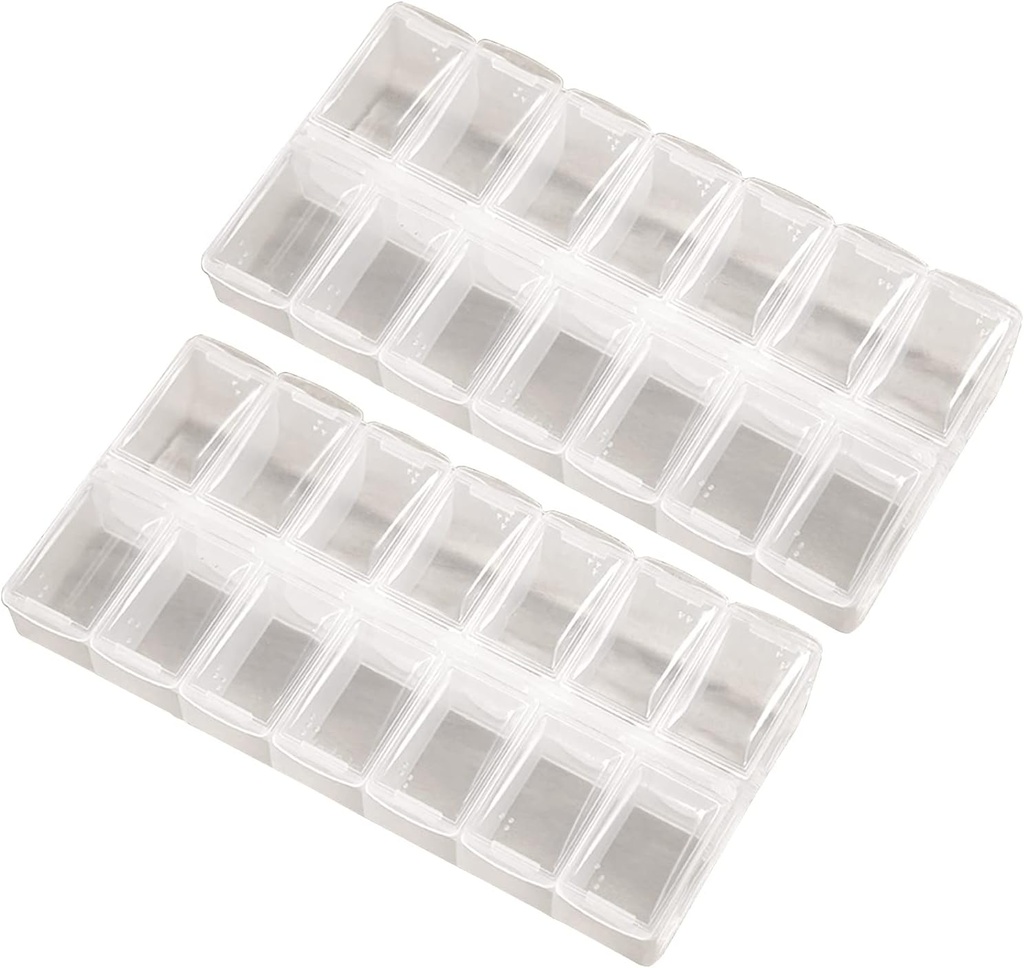 2 Pack OPP Klare tägliche Pille Box Organizer, Am Pm Pill Organizer 7 Tage, Wöchentliche Pille Organizer 2 Mal pro Tag für Pillen, Ergänzungen und Medikamente, kleine Pille Box 7 Tage, Medication Organizer