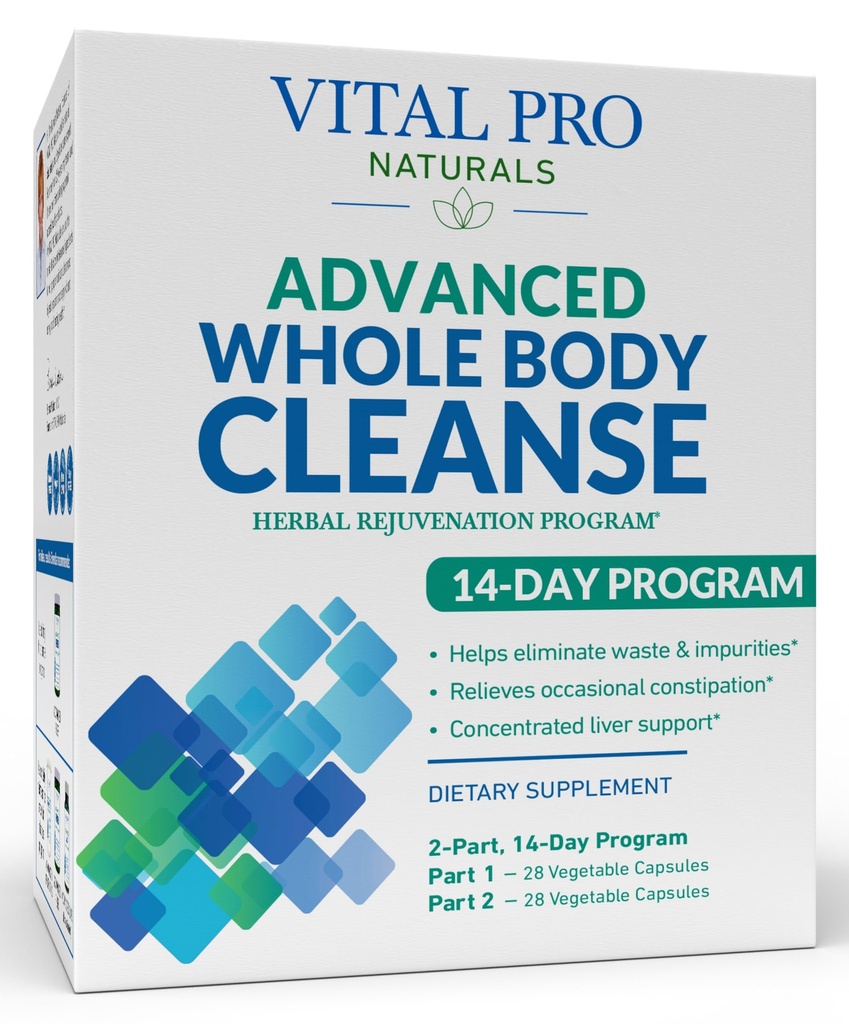 Vital Pro Naturals - Fortgeschrittene Ganzkörperreinigung mit Milchdistel, Magnesium, Cape Aloe, und Kräuter für kirchliche Beratung und gesunde Elimination, 2-Part 14 Day Kit, 56 Kapseln