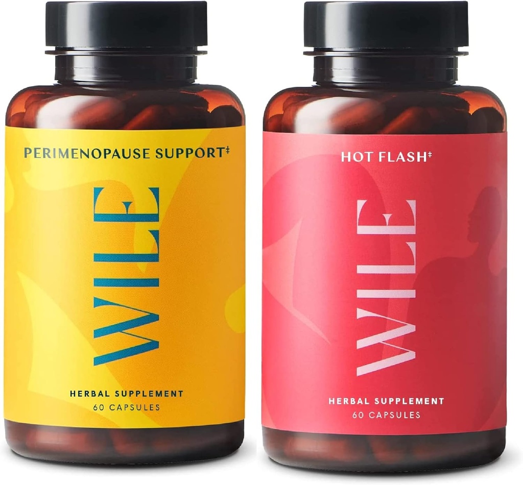 Wile Perimenopause Support + Hot Flash Supplements, 2-Pack Menopause Unterstützung für Frauen, (2) Flaschen von 60 Kapseln Jede, 120 Insgesamt