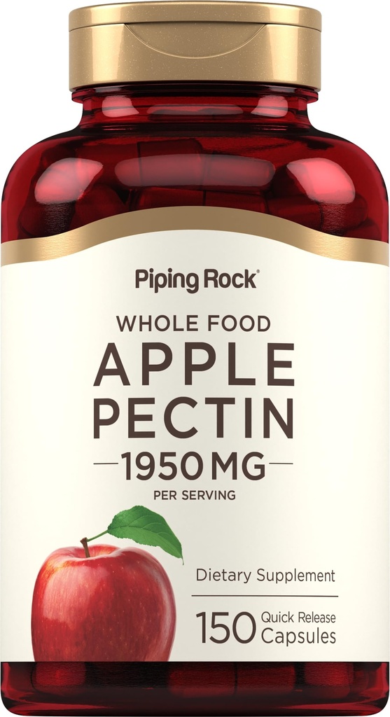 Piping Rock Apple Pectin Kapseln | 1950 mg | 150 Pillen | Nahrungsergänzungsmittel | Non-GMO, Glutenfrei