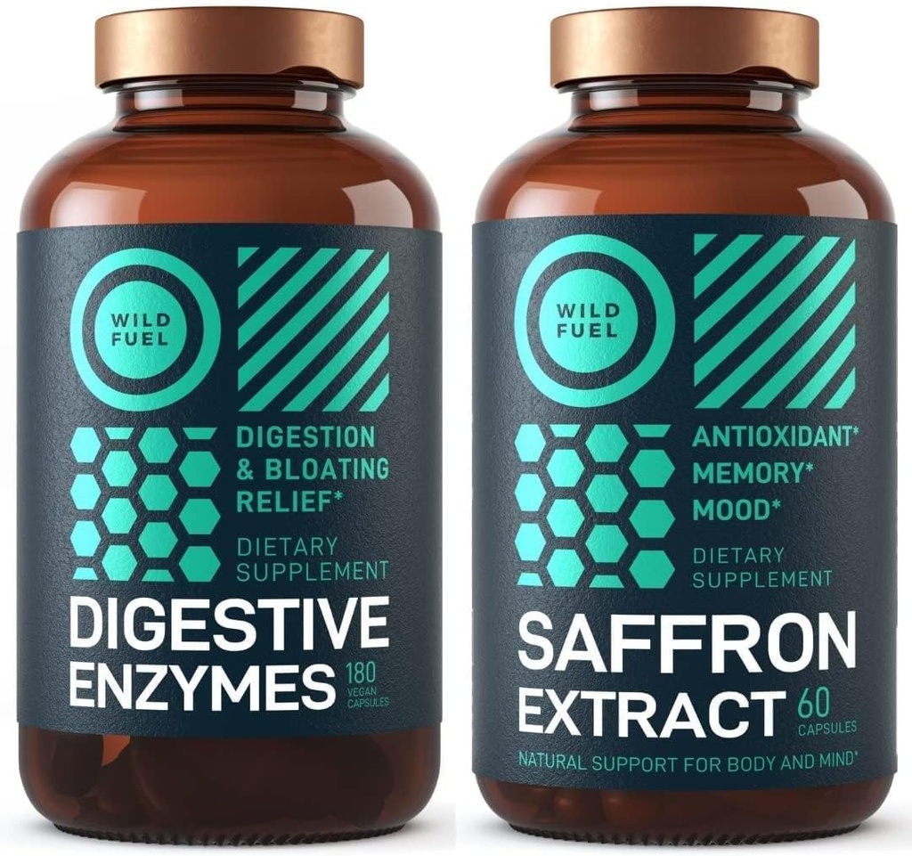 WILD FUEL Verdauungsenzyme und Saffron Extrakt Kapseln Diät-Gebäude