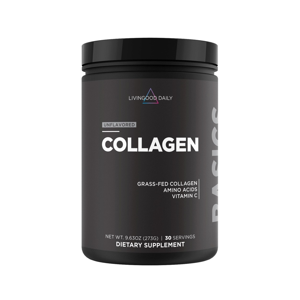 Livingood Daily Unflavored Collagen Powder for Women & Men, Hydrolysed Collagen Peptides Powder with Vitamin C, Protein mit 20 Aminosäuren, Typ I & III, Gras Fed, Keto, Paleo, Gluten Free, 30 Srvgs