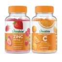 Lebendige Zink 50mg + Vitamin C 750mg, Gummies Bundle - Große Verkostung, Vitamin-Ergänzung, Glutenfrei, GMO frei, Kaugummi