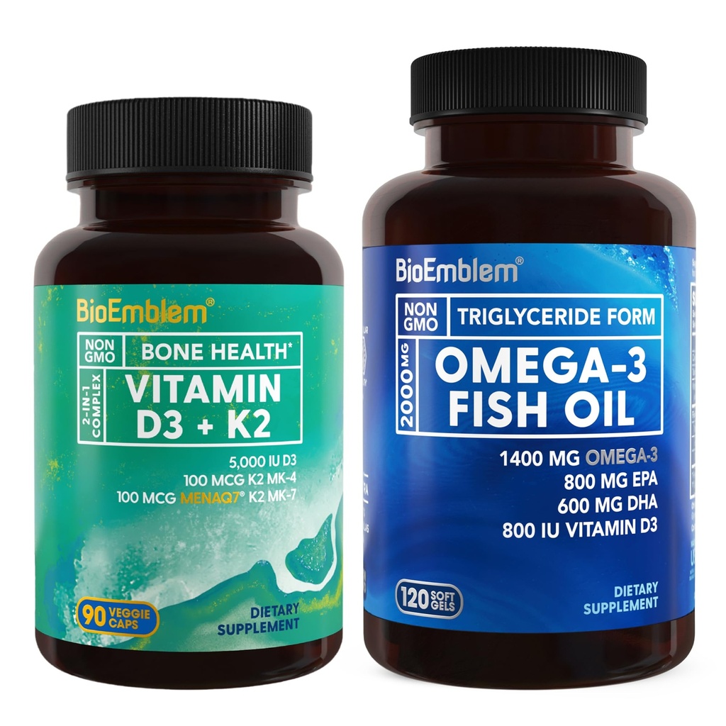 BioEmblem Vitamin D3 K2 Omega-3 Fischöl 2000mg