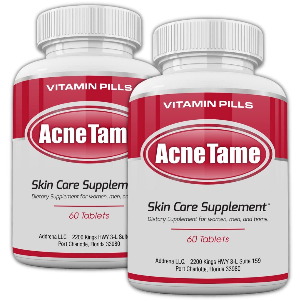 2 Pack- Klare Haut Ergänzungen Pillen- Tabletten für ölige Hautbehandlung, Spots, Blemishes, &amp; Sebum Kontrolle für Frauen, Männer, & Teens