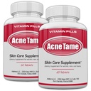 2 Pack- Klare Haut Ergänzungen Pillen- Tabletten für ölige Hautbehandlung, Spots, Blemishes, &amp; Sebum Kontrolle für Frauen, Männer, & Teens
