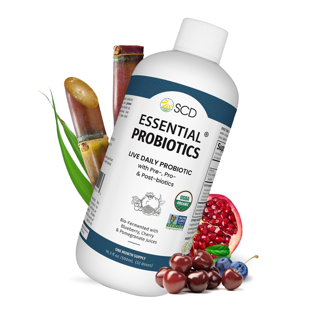 SCD Essential Probiotics for Women, Men, Kids and Kleinkinds, Live Probiotic for Digestion and Immunity, Gut Health Liquid Probiotic Supplement mit 11 Strains – 16.3 fl oz von SCD Probiotics