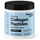 Perfect Keto Collagen Peptides, Unflavored, 10g Protein Powder, Grass Fed Hydrolyzed Type 1 & 3 Supplement, Low Carb, No Sugar Added, Keto Friendly, Coffee Creamer & Drink Mix, with MCT Oil