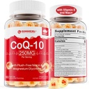 Zuckerfreie CoQ10 gefüllte Gummie 250MG, Coenzym Q10 w/Magnesium Glycinat, Niacin No-Flush Vitamin B3, E & Folsäure, Hohe Absorption CoQ10 für HEA-rt, Cellular Energy & Antioxidant