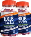 Fokus Faktor Nootropic Gummies, Memory Supplement für Gehirn, Phosphatidylserin, Bacopa, Huperzine A, 60 Count, Pack von 2
