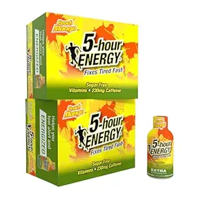 5-stündige ENERGIE Extra Strength Energy Shot, Peach Mango Flavor (1.93 oz. - 24 Count) Zero Calories & Sugar-Free 230 mg Koffeinierter Schuh, Aminosäuren & B Vitamine, Nahrungsergänzungsmittel