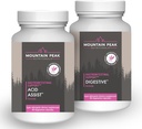 Mountain Peak Nutritionals Säure Assist & Digestive Support Combo Pack - Gastrointestinal & Digestive Health - Enzyme, Probiotika, & Nährstoffunterstützung - 90 Vegetarische Kapseln