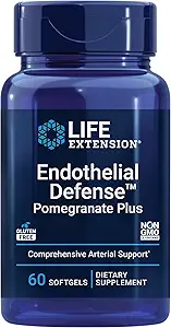 Life Extension Endothelial Defense Pomegranate Plus – Granatapfel Seed, Blume und Fruchtextrakt Formel Supplement für Herz- und Endothelgesundheit – Glutenfrei, Non-GMO – 60 Softgels
