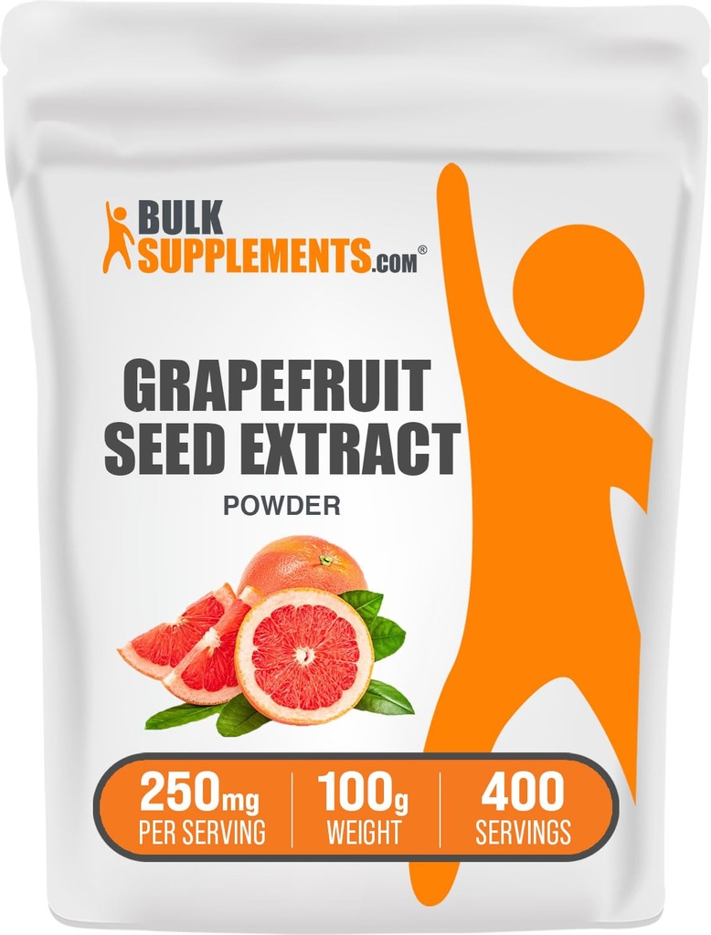 BulkSupplements.com Grapefruit Seed Extract Powder - Grapefruit Seed Supplements, Antioxidant Source - Kräuterergänzung, Glutenfrei, 250mg pro Servierung, 100g (3.5 oz) (Pack von 1)