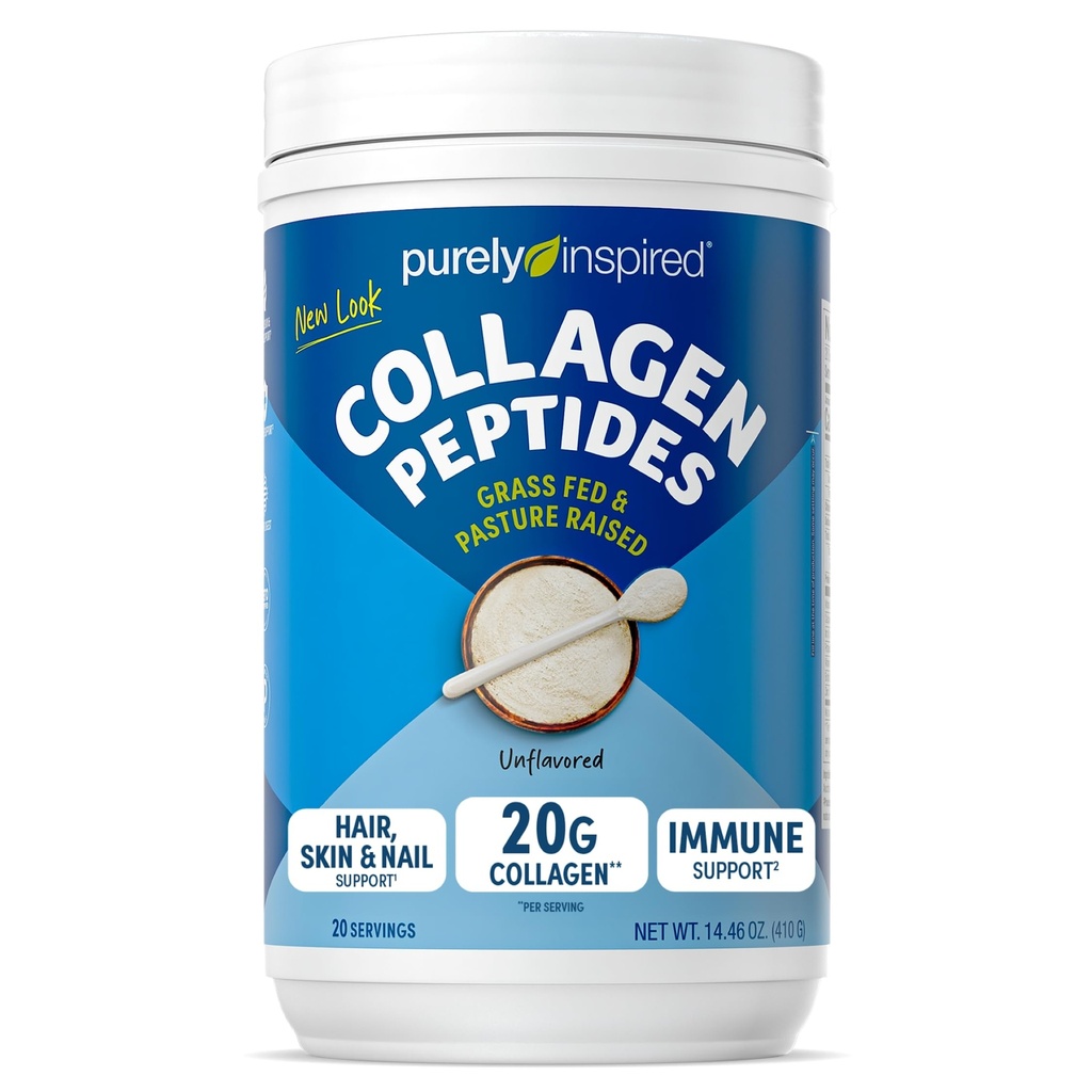 Rein inspiriertes Kollagenpulver, ungeflammt (20 Servierungen) - 20g Collagen Peptides Proteinpulver für Frauen & Männer - Grass-Fed & Weide Raised - Glutenfrei, Paleo & Keto-Friendly Collagen Drink