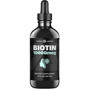 Liquid Biotin 10.000 mcg mit Vitamin C – High Potency Hair, Haut- und Nagelunterstützung – Schnelle Absorption Biotin Tropfen – 60 Tage Versorgung – 2 oz