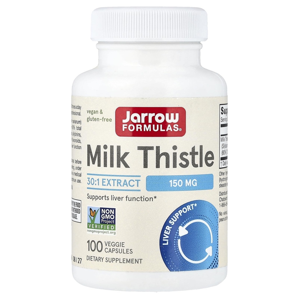 Jarrow Formulas Milk Thistle 150 mg - 100 Veggie Kapseln - Antioxidans Unterstützung Immunantwort, Leberfunktion & Glutathion - Bis zu 100 Portionen