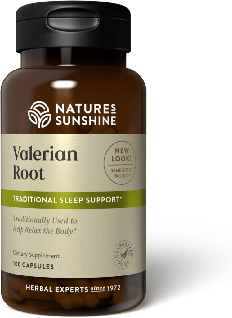 Nature's Sunshine Valerian Root, 100 Kapseln | Kräuterergänzung fördert Entspannung, unterstützt Schlaf und liefert natürliche Nervous Systemunterstützung