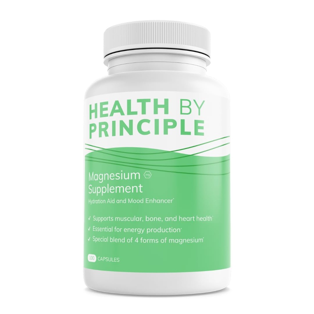 Magnesium Ergänzung | 4 Arten von Magnesium in 1 Kapsel | Glycinat, Malat, Taurat, & Citrat für Muskeln & Schlaf | Hohe Absorption | Vegan, Non-GMO | 100 Kapseln