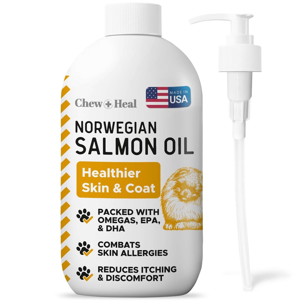 Salmon Oil for Dogs and Cats, 32 oz - Omega-Rich Supplement for Healthy Skin & Coat, Joint & Immune Support - All-Natural Fish Oil Liquid - Premium Pet Care, Made in USA