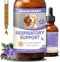 EagouDiary Dog Cough Treatment,Liquid Kennel Cough Treatment mit Lysin, Mullein, Vitamine,Natürliche Ergänzung für Canine Respiratory, Niesen, Trocken, Nass & Barky Relief (60mL/2 Fl Oz)