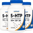 Nutricost 5-HTP 100mg, 240 Vegetarische Kapseln (5-Hydroxytryptophan) - Nicht-GMO & Glutenfrei (3 Flaschen)