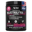 Zeal Electrolyte Powder - 90 Servings | Keto Electrolytes Powder | Zero Sugar, BCAAs, B-Vitamins | Potassium, Zinc, Magnesium | Hydration Powder Recovery Drink | Raspberry Guava