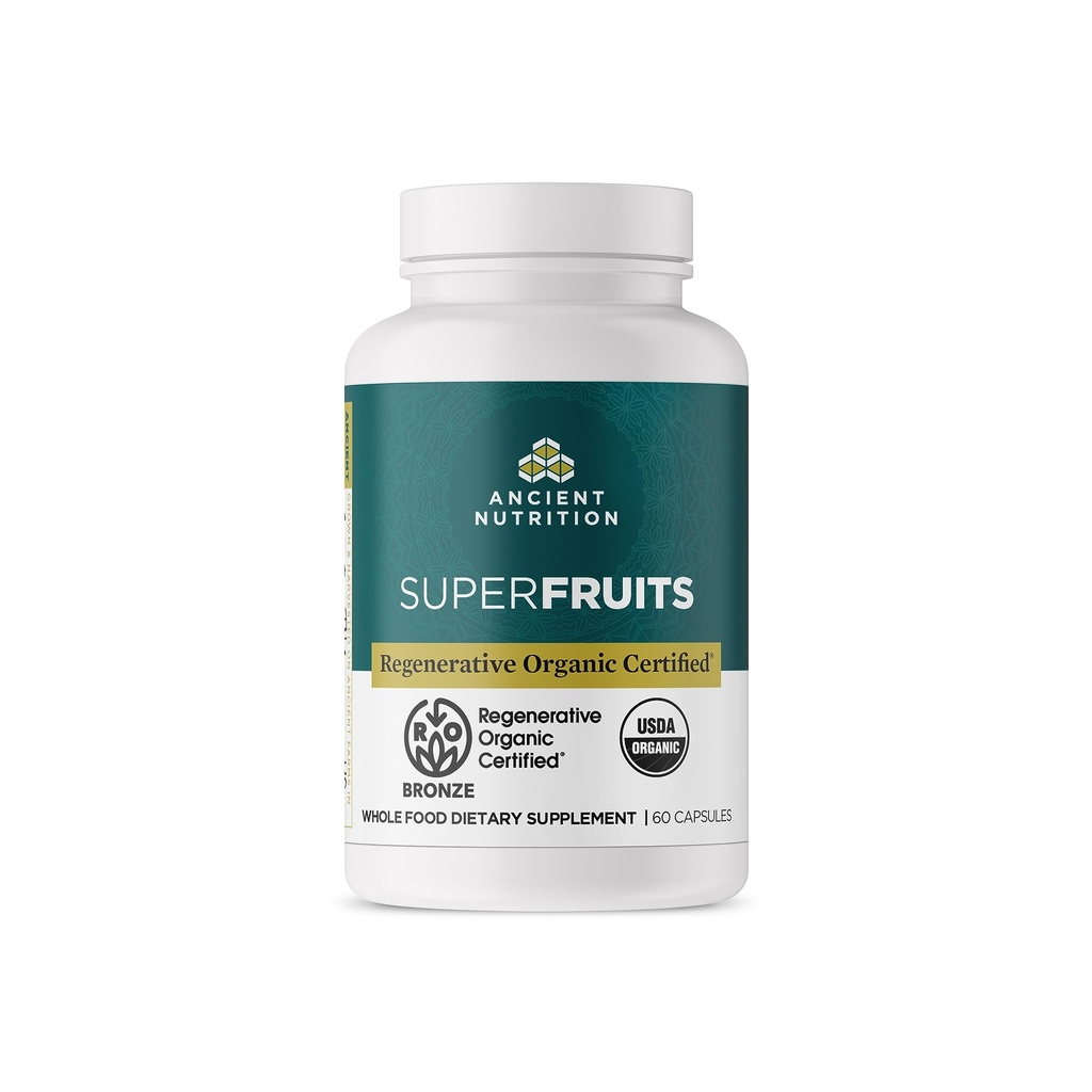Antike Ernährung Regenerative Bio-zertifizierte SuperFruits Kapseln, unterstützt Gut und Immunsystem Gesundheit, Hergestellt mit Probiotics, Dragonfruit, Mulberry und Goji, 60 Count