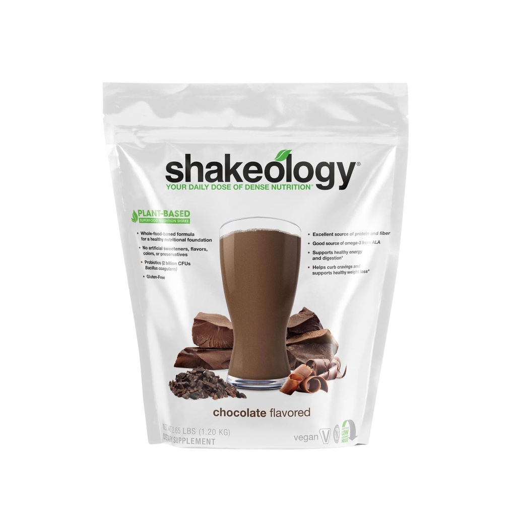 Shakeology Plant Based Protein Powder Blend – Glutenfreier Shake mit Vitaminen und Mineralstoffen – hilft Gewichtsverlust, Lean Muscle, Gut Health – Schokolade, 30 Portionen