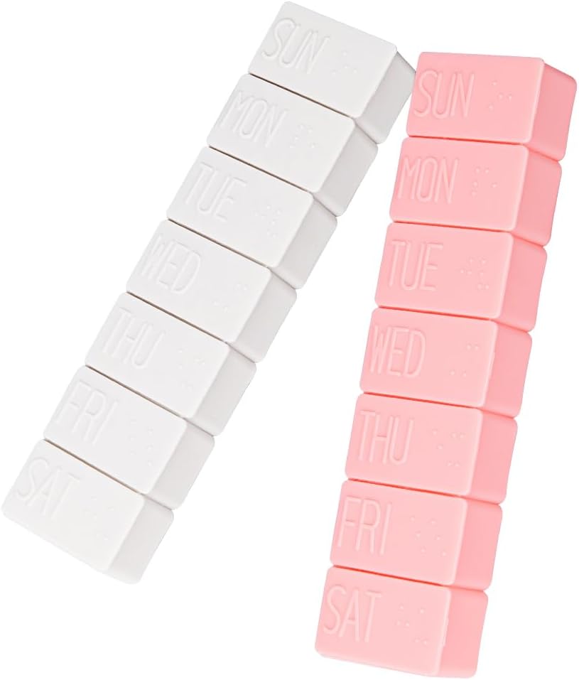 sanderala 2Pack Wöchentliche Pille Organizer,Extra Große 7 Tage Pillen Fälle Reisen Tägliche Pille Box für Fischöl, Kalzium Tabletten Ergänzungen und andere Vitamin Pille