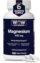 WOW Supplements Magnesium 400 mg Complex - Supplement for Men and Women - Citrate, Aspartate & Magnesium Oxide 400mg - 180 Capsules