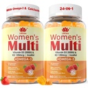 Frauen Multivitamin Gummy mit Omega 3(DHA/EPA), Vitamin D3 K2, Calcium, Inositol, Tägliche Frauen Vitamin A C E B Complex, L-MethylFolate, Methyl B12,Sugar freie methylierte Multivitamine Mineralien, 120Cts