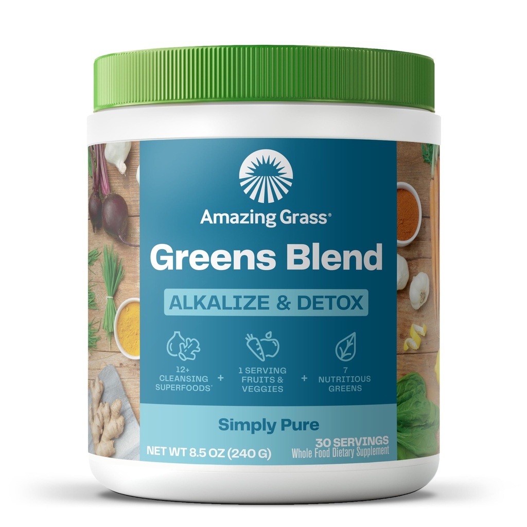 Erstaunliche GrasgrÃ1⁄4nen Mischung Alkalize & Detox: Smoothie Mix, Reinigen mit Super Greens & Beet Root Powder, Verdauungsenzyme, Prebiotics & Probiotics, 30 Portionen (Packaging May Vary)