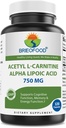 Brieofood Acetyl L-Carnitin Alpha Lipoic Acid (ALA ALC) 750 mg 120 Kapseln