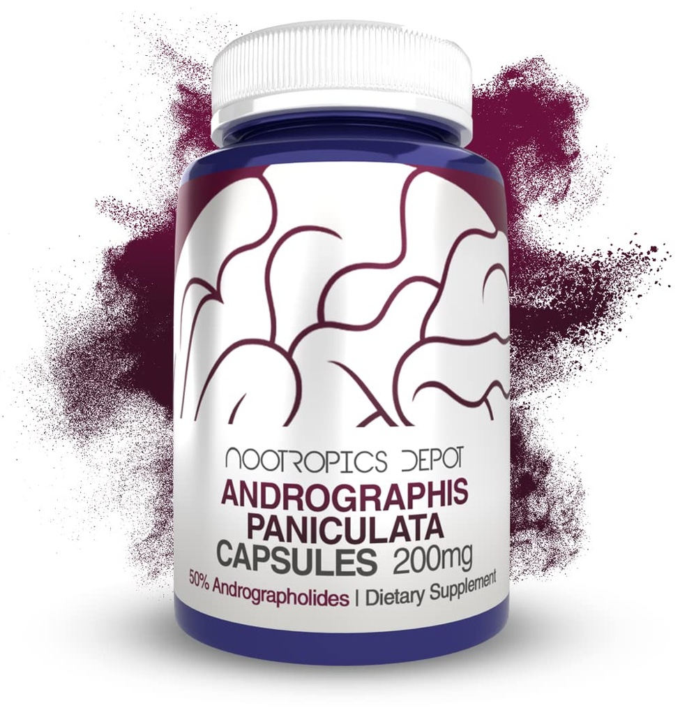 Andrographis paniculata Kapseln | 200mg | 60 Count | 50% Andrographolides | Unterstützt Immunfunktion | Unterstützt Cellular Function