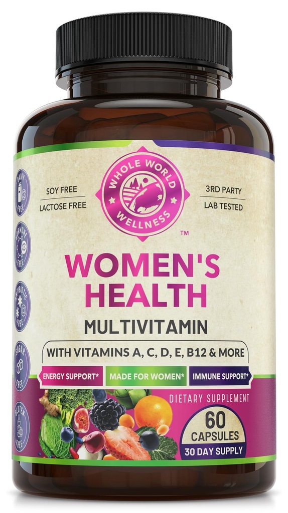 Womens Daily Multivitamin Multimineral Supplement für Energie, Stimmung, Fokus, Haar, Haut und Nägel. Hergestellt für Frauen mit 30+ Nährstoffen, Frucht & Energie Mischung. Frauen Vitamine 60 Kapseln. Hergestellt in den USA.